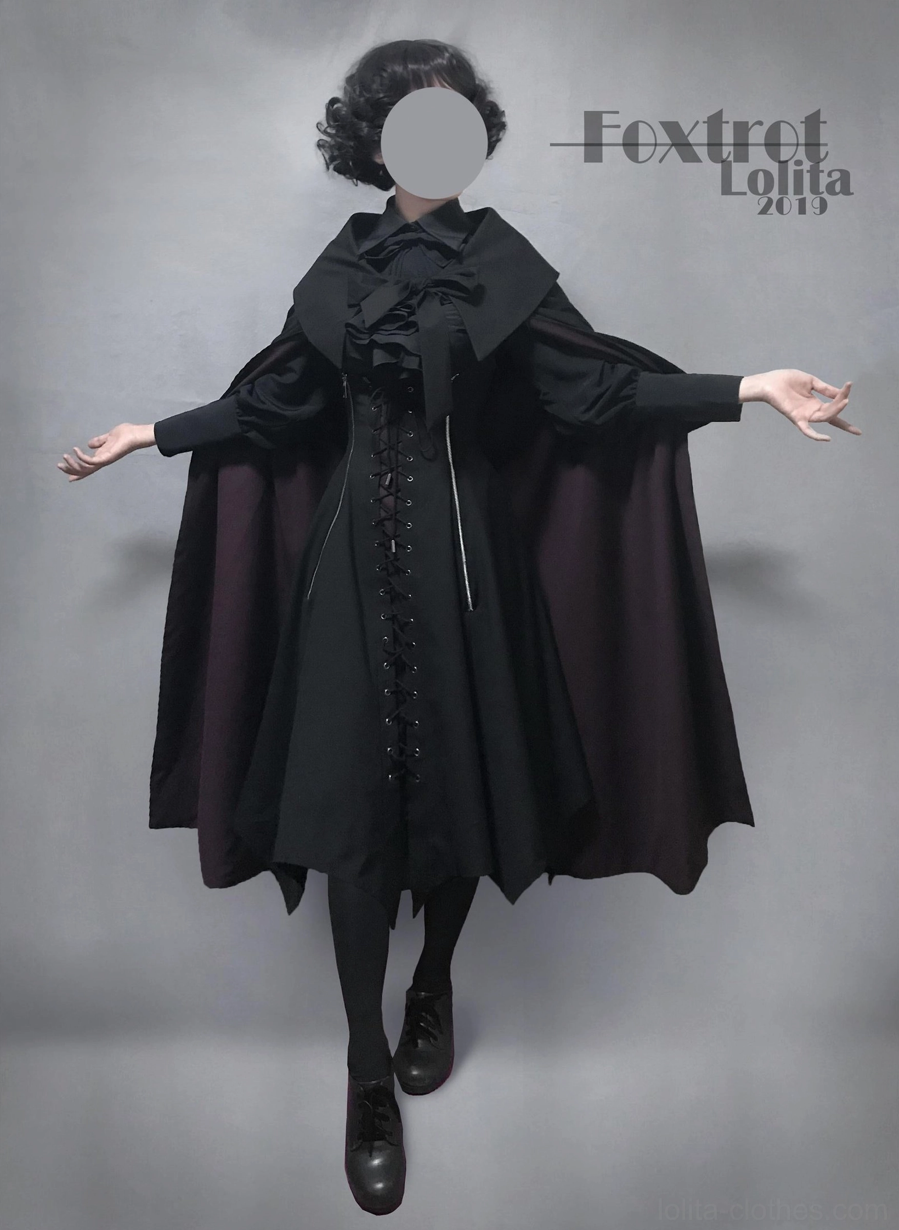 Gothic Lolita ensemble multiple pieces showing interchangeable JSK skirt and cape mix and match styling options