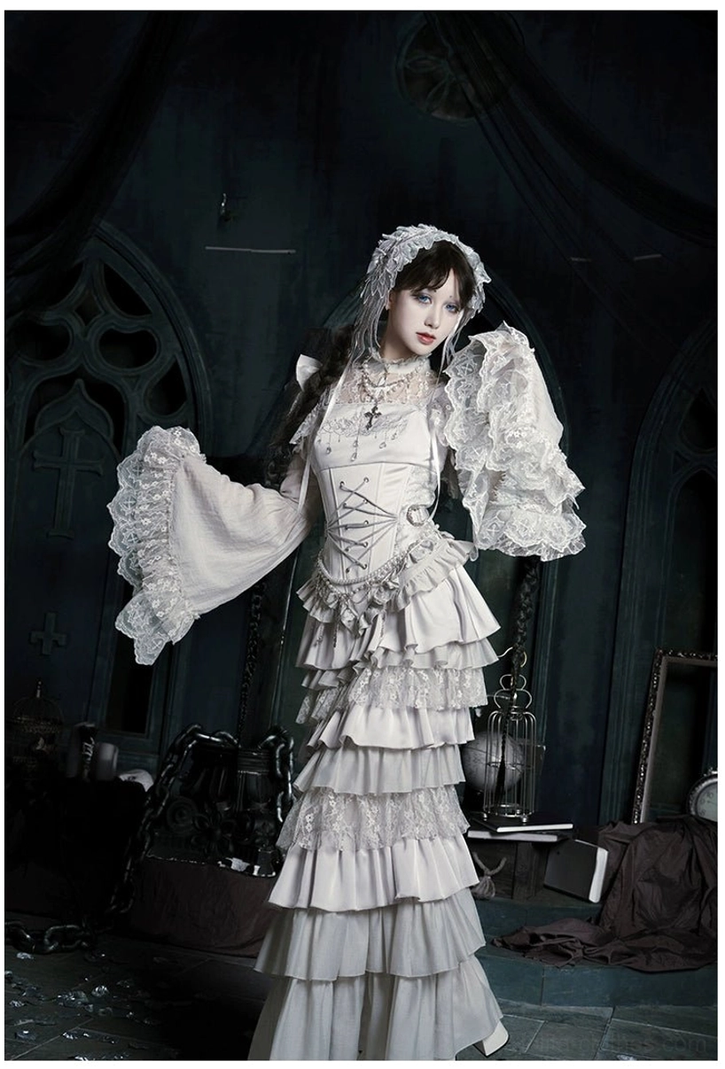 Gothic lolita event styling photo showing alternative fashion occasion suitable presentation dark romantic aesthetic