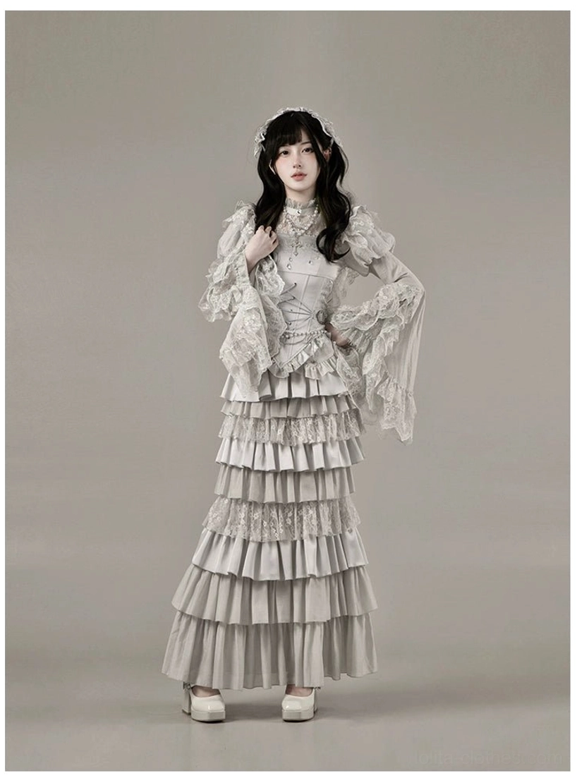 Gothic lolita fabric composition showing acetate double crepe cloud silk cotton blend performance materials
