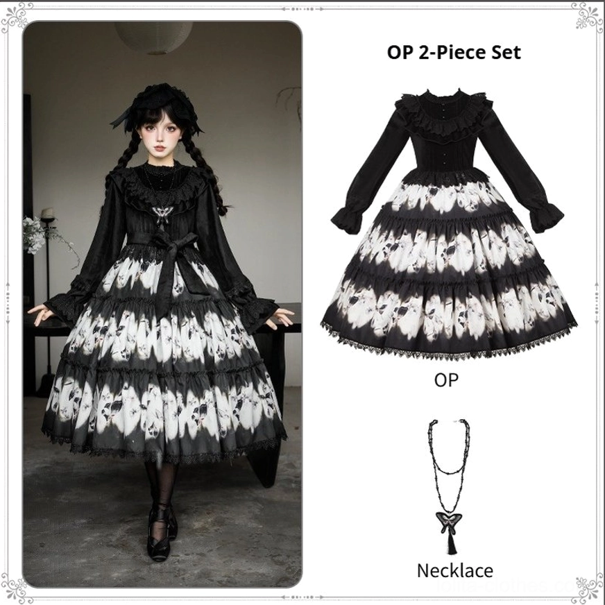 Gothic lolita fashion trend dead leaf butterfly dress jsk op jumper skirt one-piece aesthetic movement subculture
