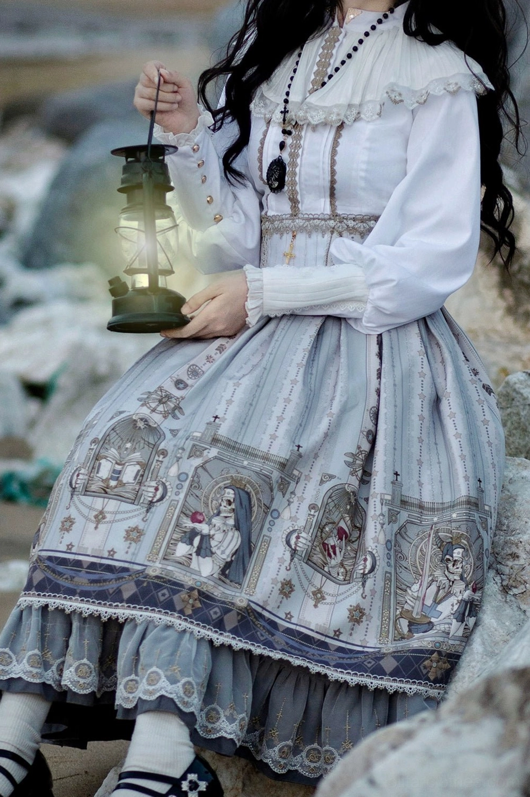Gothic lolita fishbone skirt custom made service full customization height waist measurement bespoke