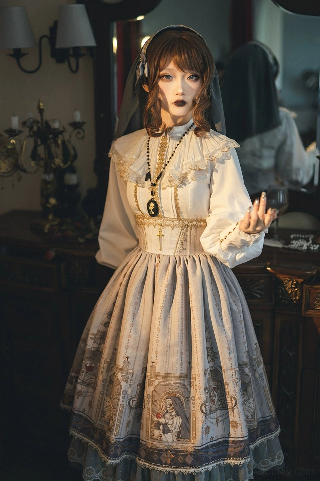 Gothic lolita fishbone skirt pre-order production approximately two months shipping timeframe