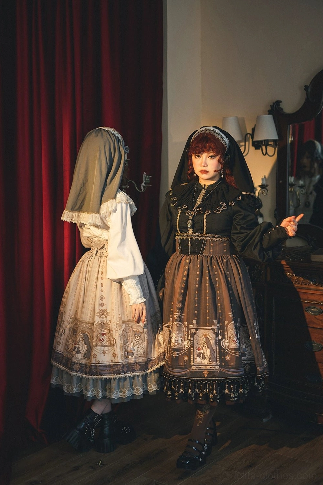 Gothic lolita fishbone skirt themed party gothic social event everyday alternative fashion wearing