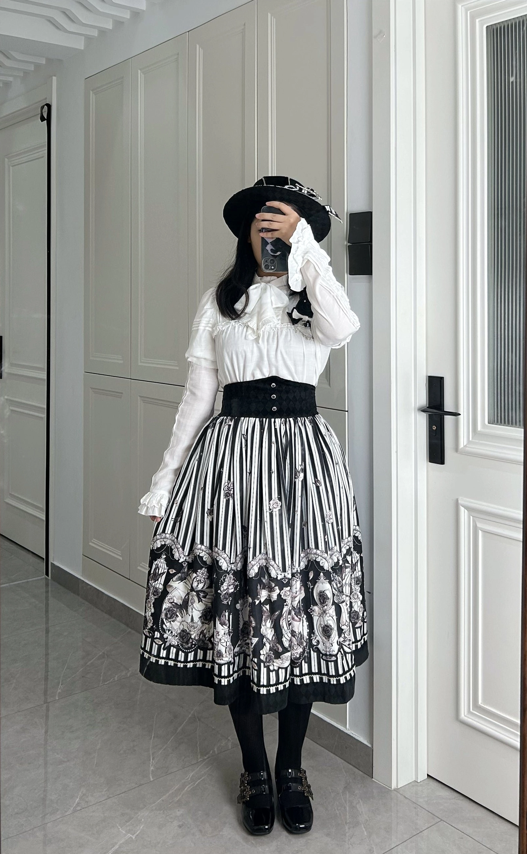 Gothic Lolita full set all pieces together organized display JSK SK coat blouses complete wardrobe