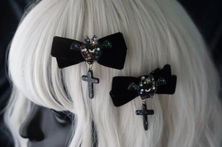 Gothic lolita hair accessories No.12 variant with premium resin charms and alloy metal hardware construction