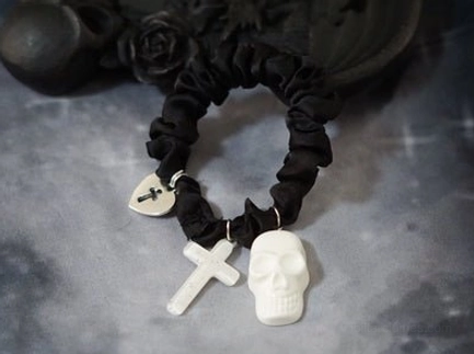 Gothic lolita hairband no.6 classic skull cross pairing metal pendant design