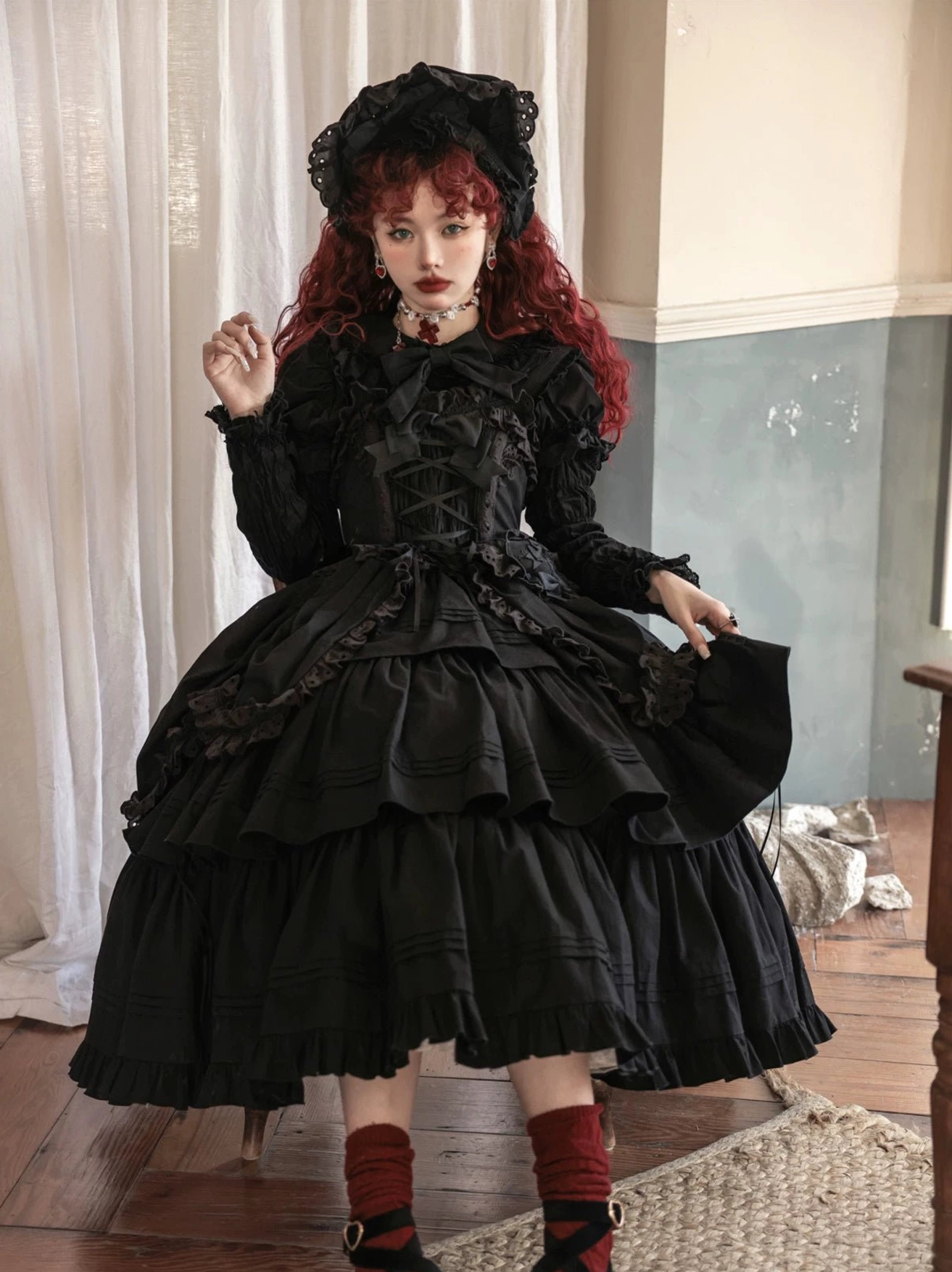 Cotton fabric care deep-dive guide explaining shrinkage prevention and long-term maintenance for Gothic Lolita JSK