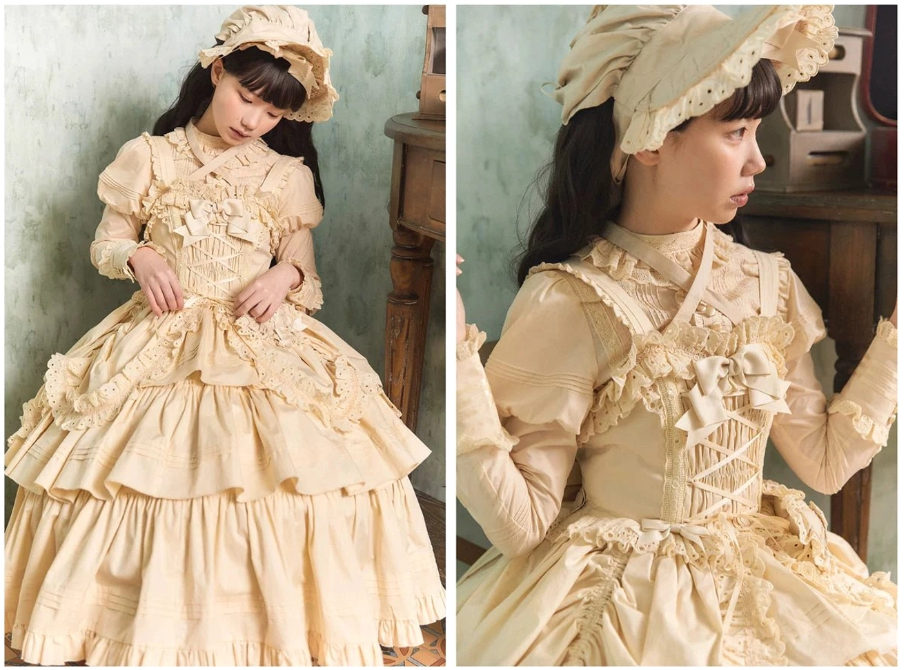 Material composition and fabric technology information for Gothic Lolita JSK cotton construction