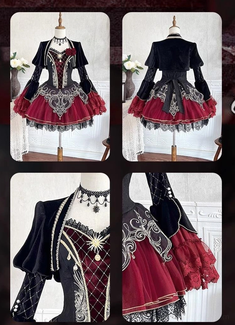 Gothic lolita JSK size chart measurements bolero jumper skirt fitting guide cm inches