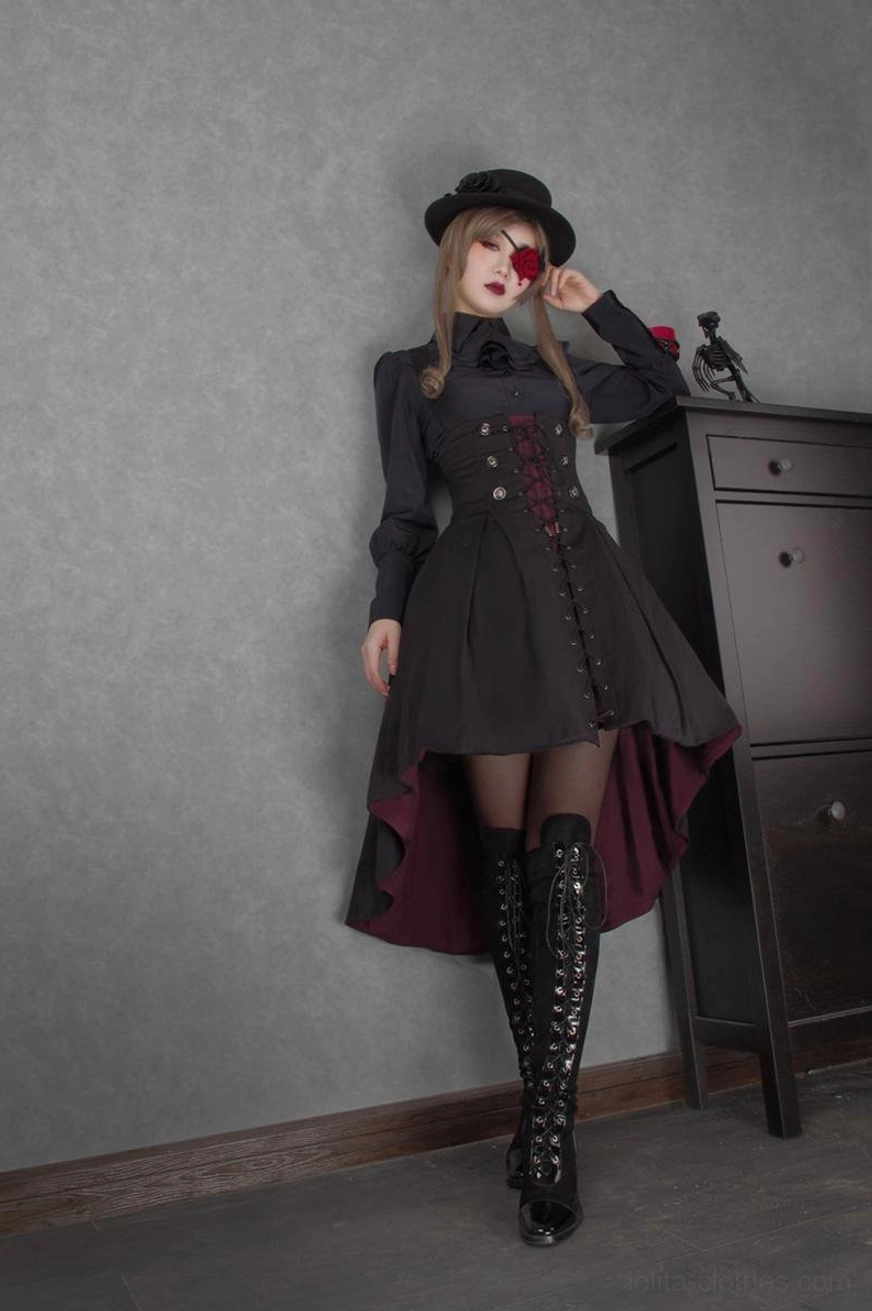 Gothic Lolita lining detail showing Shumei-silk interior luxury material construction JSK piece