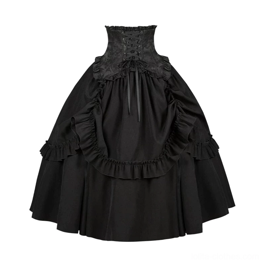 Gothic Lolita mermaid corset skirt full ensemble front facing complete set styling coordination