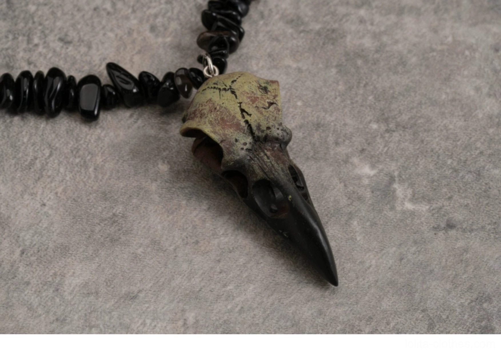 Gothic lolita choker obsidian beaded chain multiple pendant options dark fashion accessory collection system