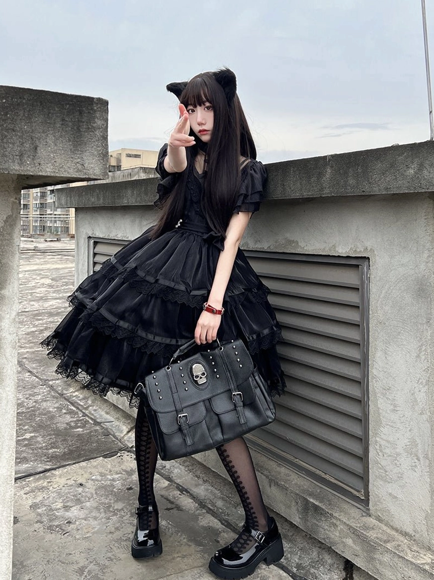 midnight castle gothic lolita OP dress community wear event tea party convention