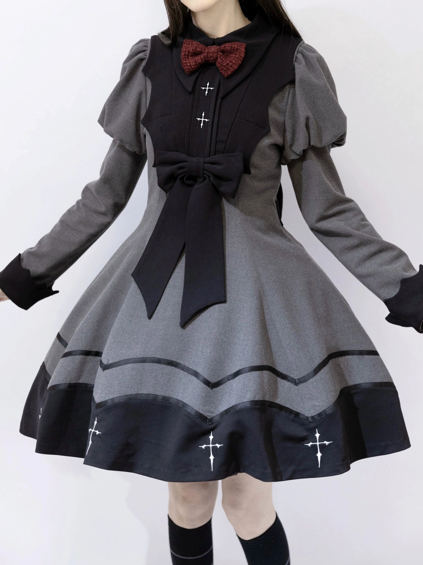 Vampire princess halloween lolita OP dress vintage candelabra prop photoshoot styling dramatic dark fantasy aesthetic