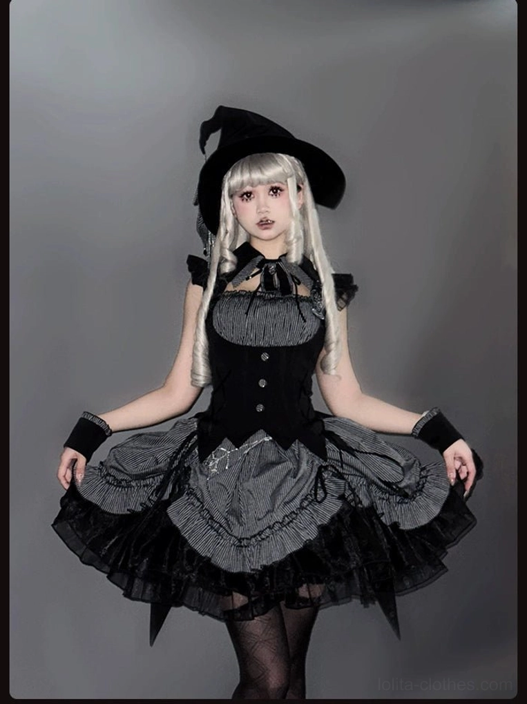 Complete gothic Lolita potion collection cuffs badges matching set overview