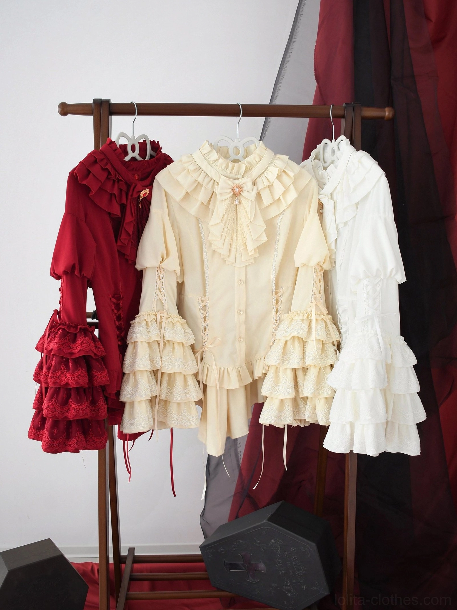 Gothic lolita princess dress styling guide showing petticoat layering with 15.7 inch length recommendation for maximum silhouette volume and dimension