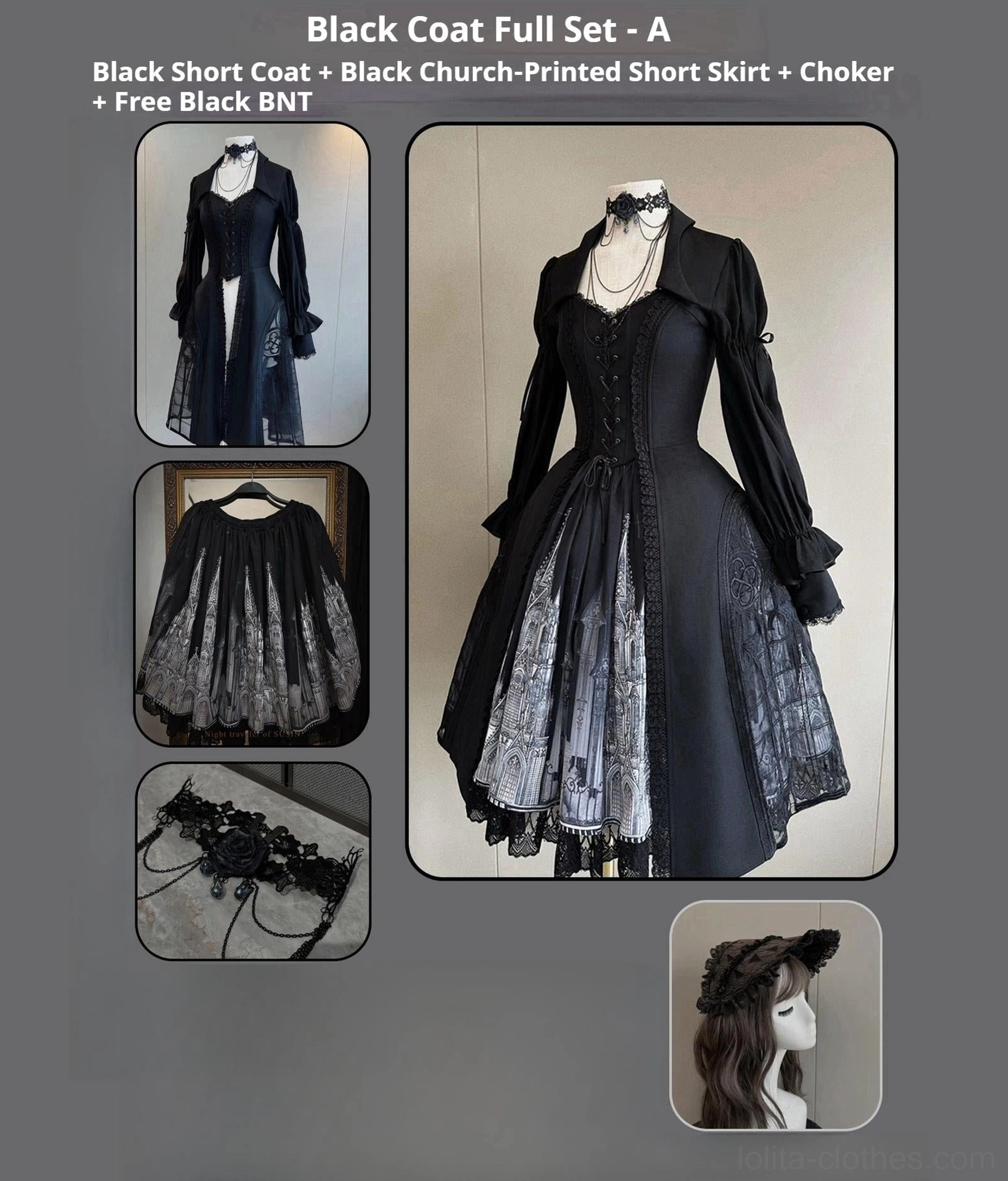 Gothic lolita princess shirt drop neckline delicate lace waist embroidery irregular hem showcase