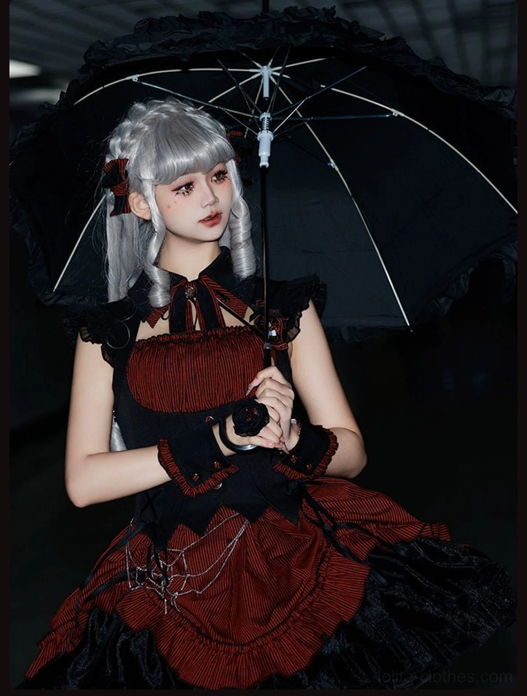 Twill four-way stretch fabric texture gothic Lolita cuff material quality close view