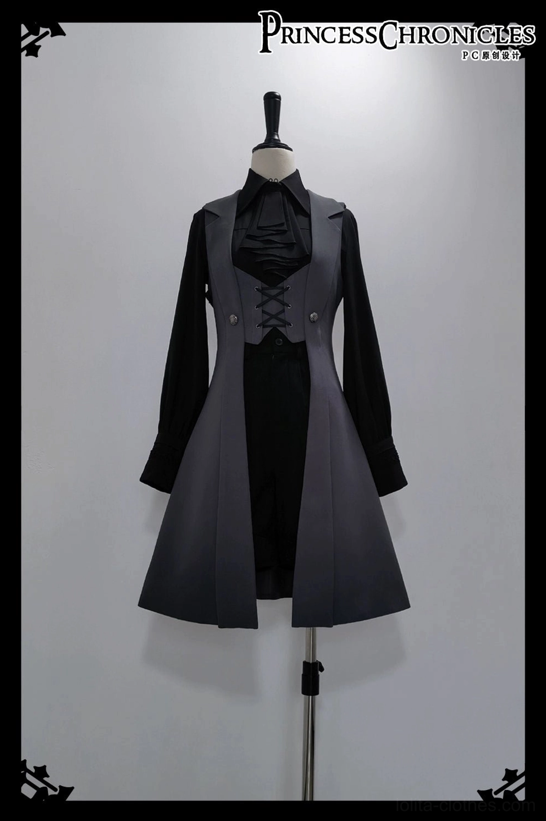 Gothic Lolita tailored waistcoat size chart comparison scale fit guide dimensional specifications for all sizes
