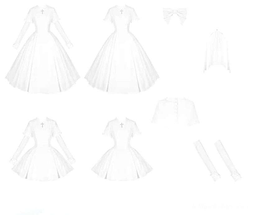 Gothic nun lolita dress size chart measurement guide length width circumference