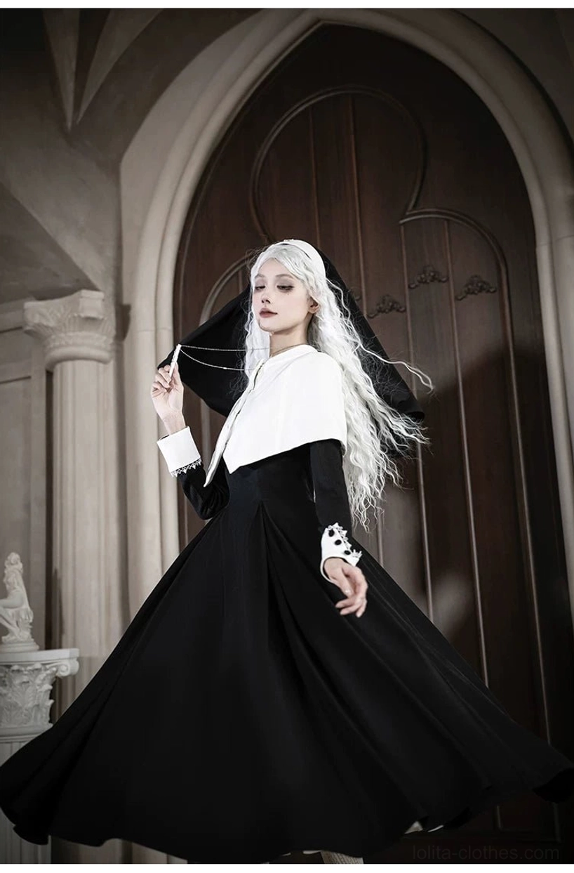 Gothic nun lolita OP dress cross pendant necklace religious themed accessory