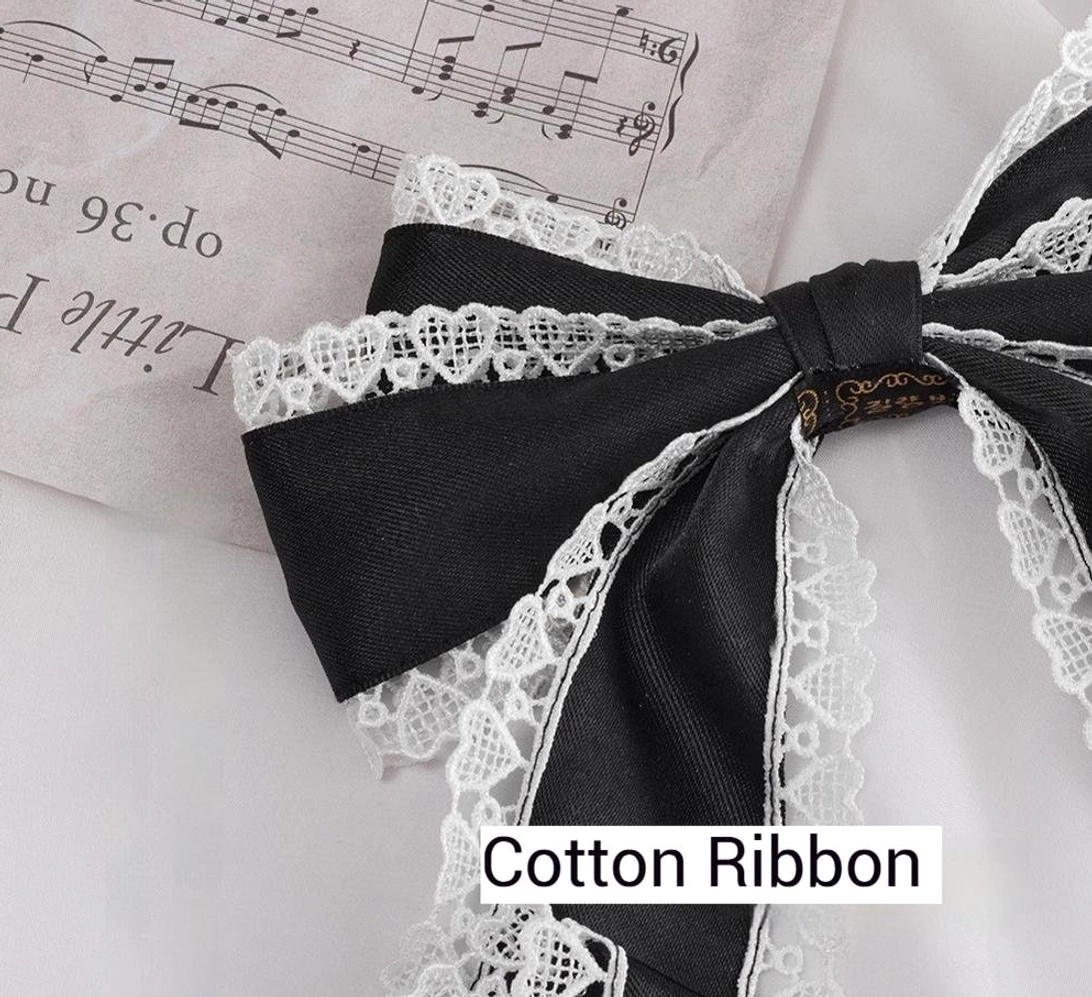 Gray kc sweet lolita oversized bow headdress side angle view styling product display