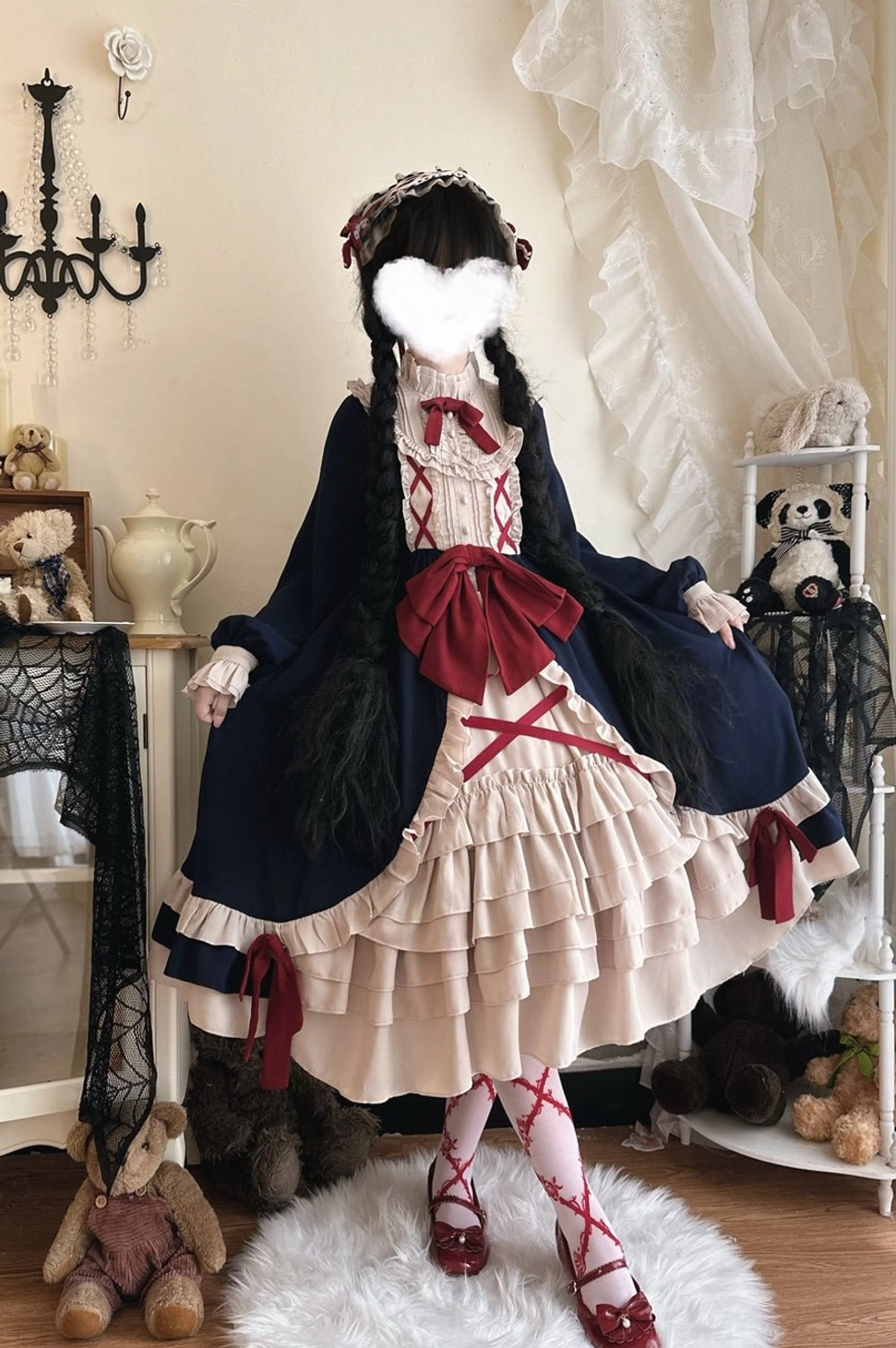 Halloween plus size lolita OP dress sizing chart measurements fit guide L XL 2XL 3XL 4XL
