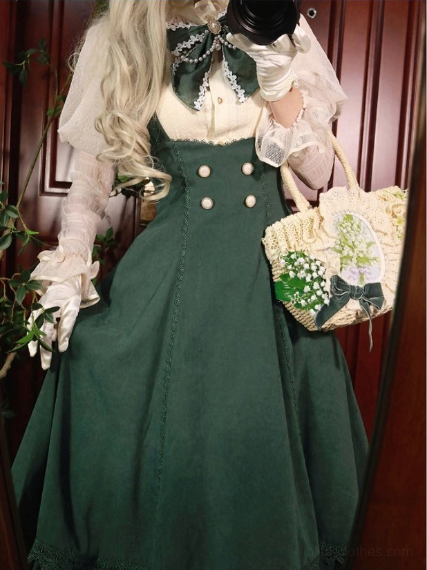Detachable bow back halter JSK dress detail shot elegant fabric bow vintage lolita romantic design feature coordinate element