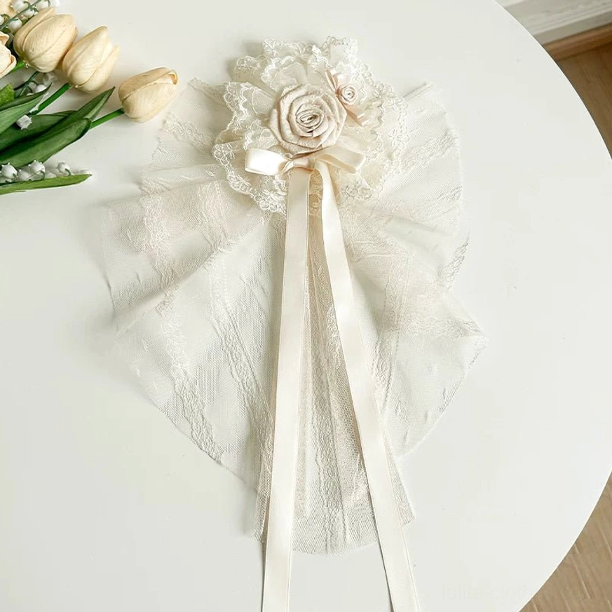 Hanamaru head veil only fixed clip one size lolita hair accessory decoration