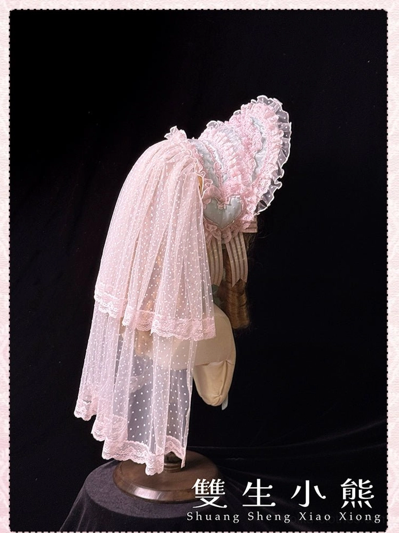 Sweet lolita bonnet tulle veil pastel color combination romantic aesthetic styling inspiration