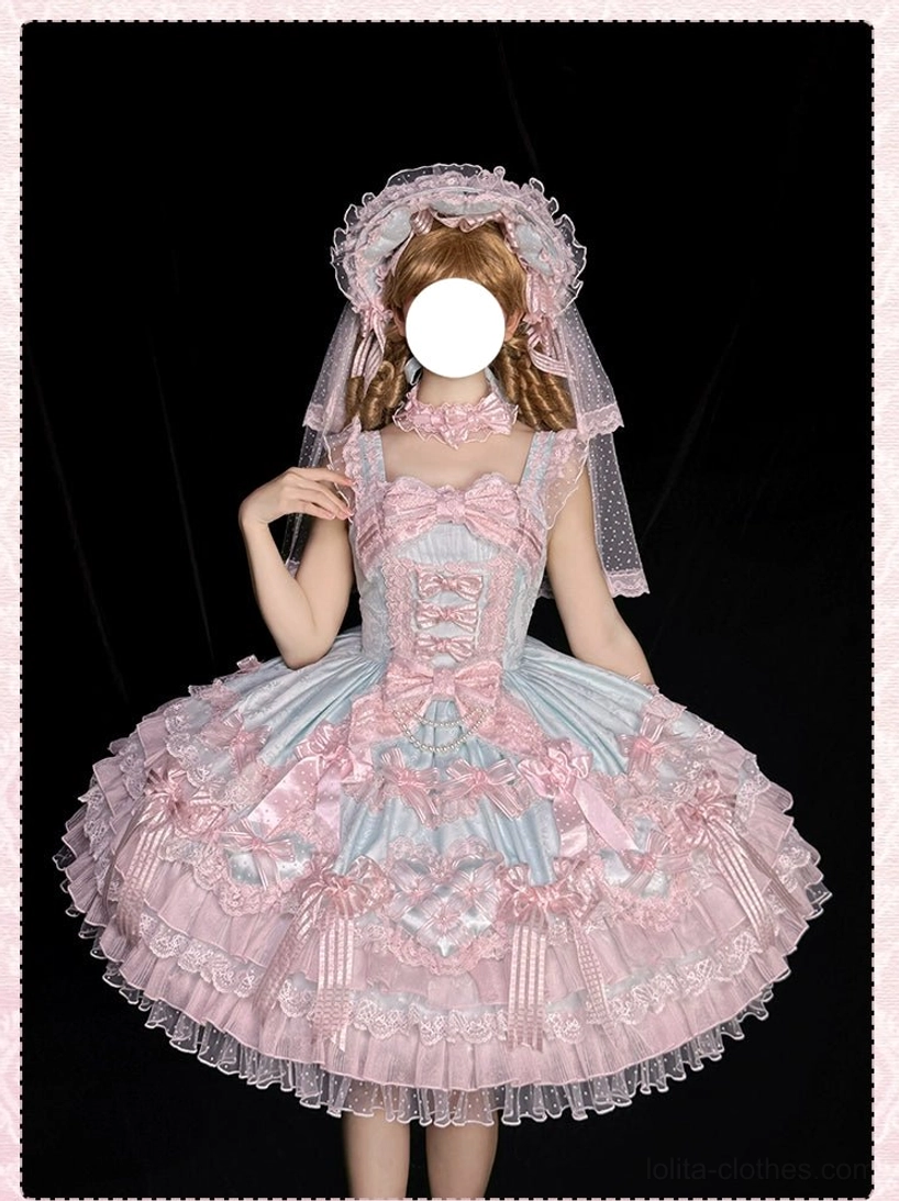 Sweet lolita bonnet chin ribbon satin tie attachment comfortable secure fit mannequin display
