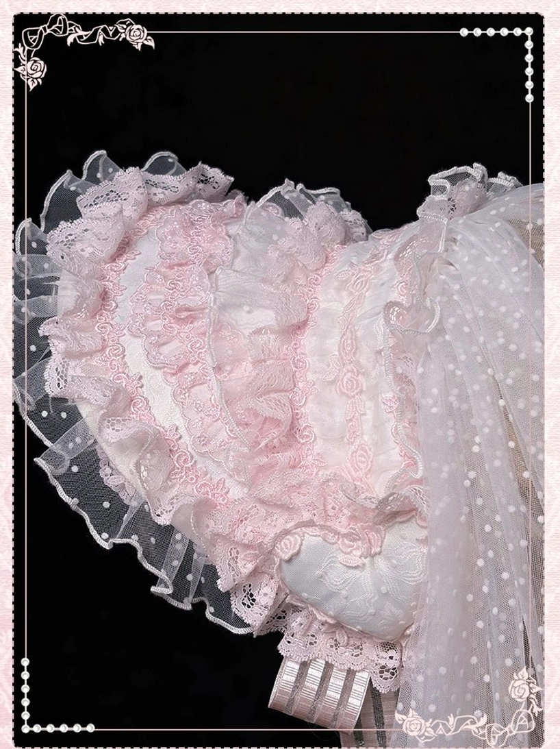 Sweet lolita full coordinate styling guide heart of love collection bonnet trailing choker ensemble