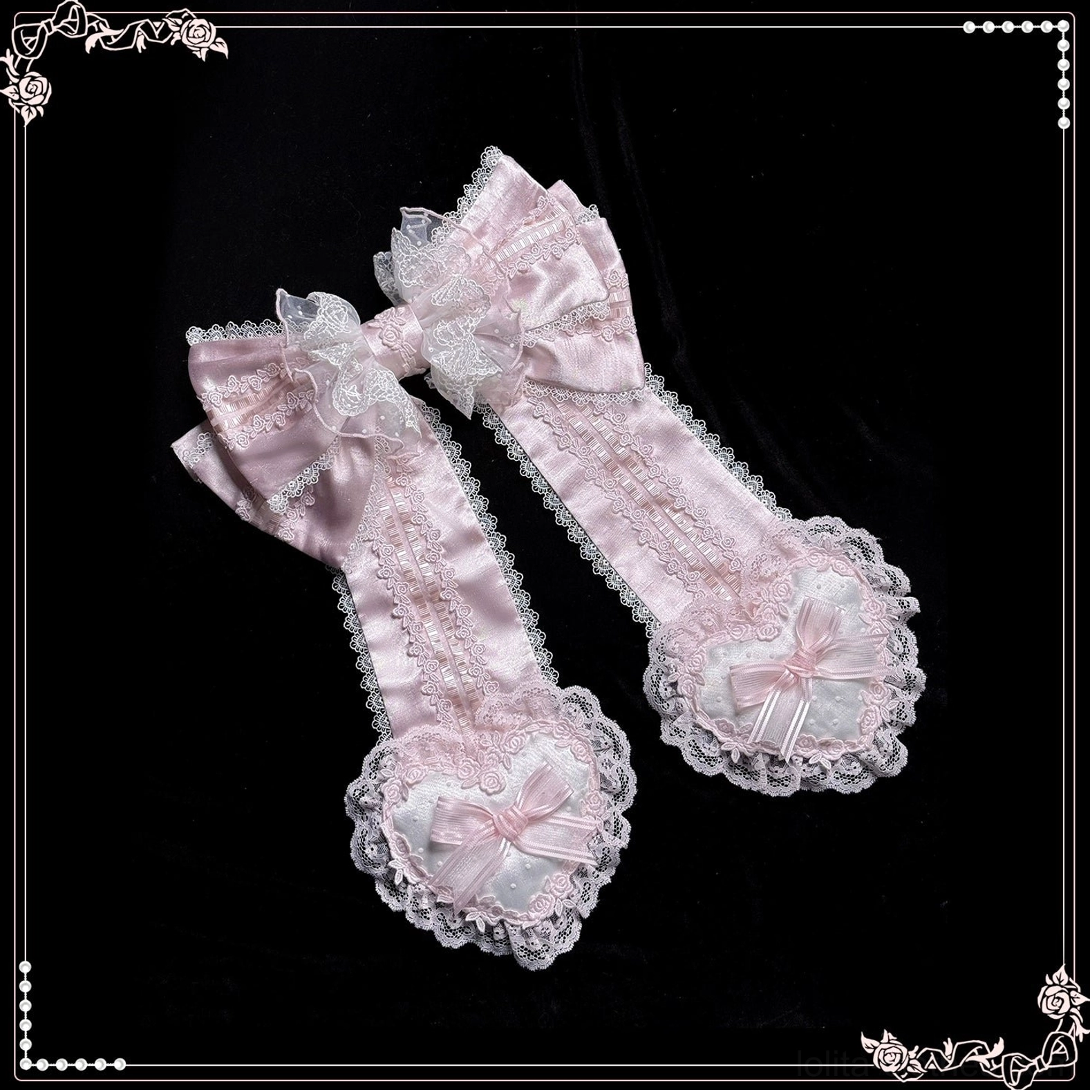 Green and pink trailing sweet lolita back piece nature-inspired fresh color palette romantic flair