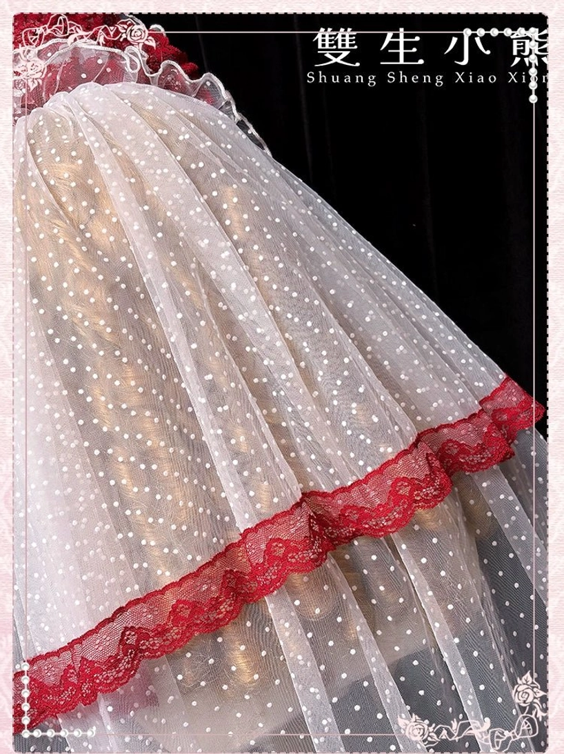 Sweet lolita trailing back piece waist decoration flowing design vertical silhouette accent