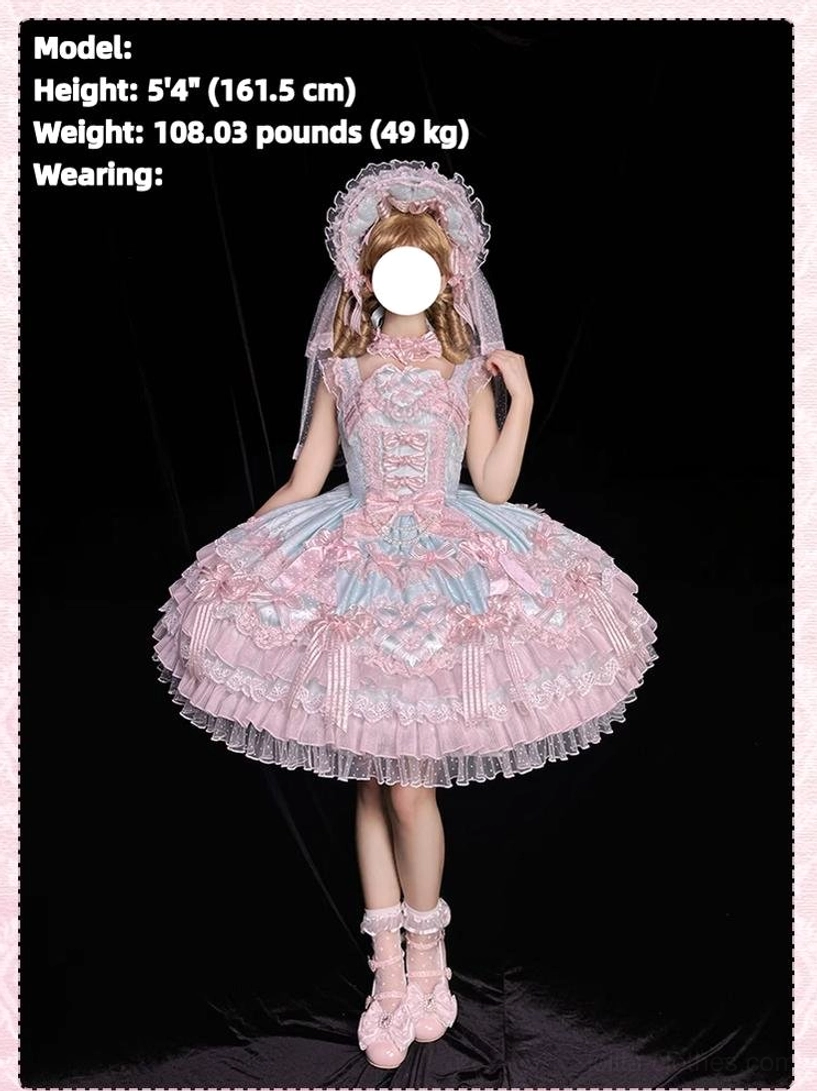 Heart of love sweet lolita wedding JSK dress complete bridal ensemble outfit coordination full look