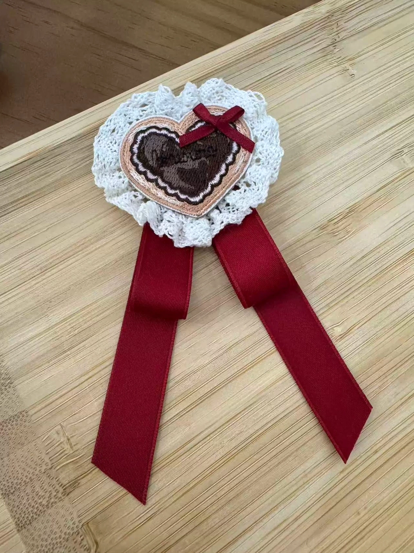 Heart-shaped brooch embroidered brooch set sweet lolita accessory coordinate optional detail