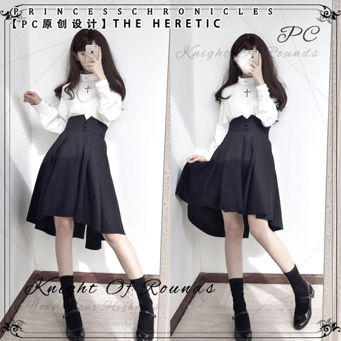The Heretic gothic lolita coordinate multiple mirror selfie poses silhouette fit asymmetrical design styling options