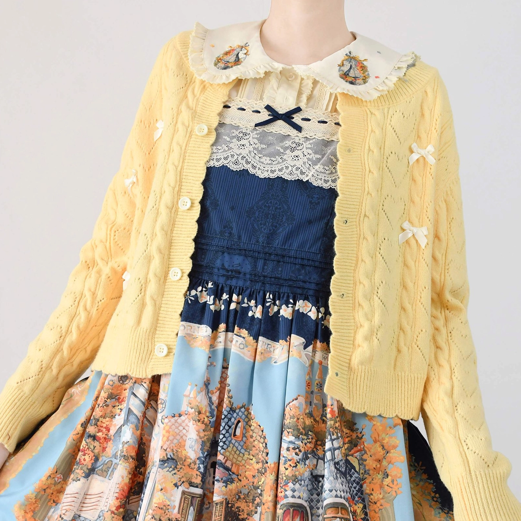 Hollow out Lolita cardigan fabric swatch showing pilling-resistant arctic velvet material texture and quality