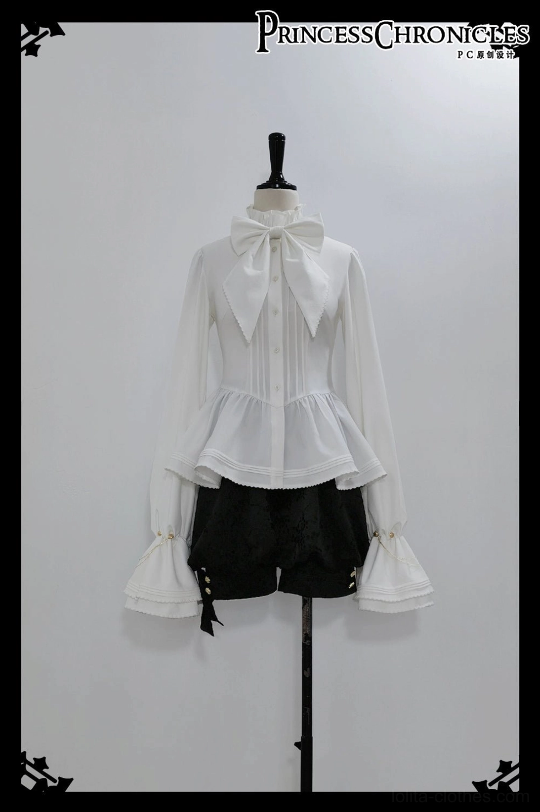 Complete Hunting Rabbit Ouji Lolita prince shirt in all available sizes from XS to 2XL showing consistent design and quality across size range
