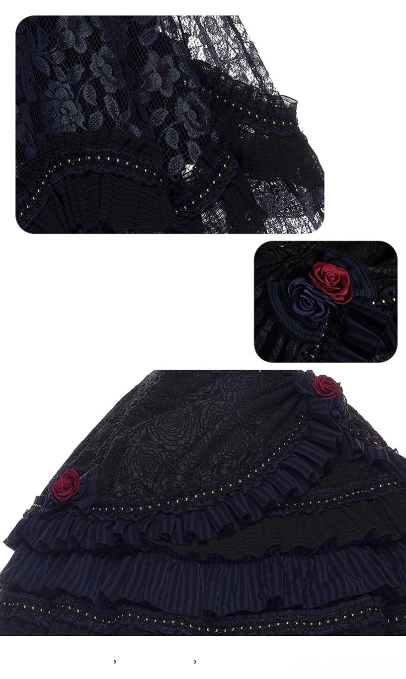 Ismailia Gothic Lolita JSK dress product sizing chart comparing S M L sizes with measurements in centimeters and inches for bust waist and length