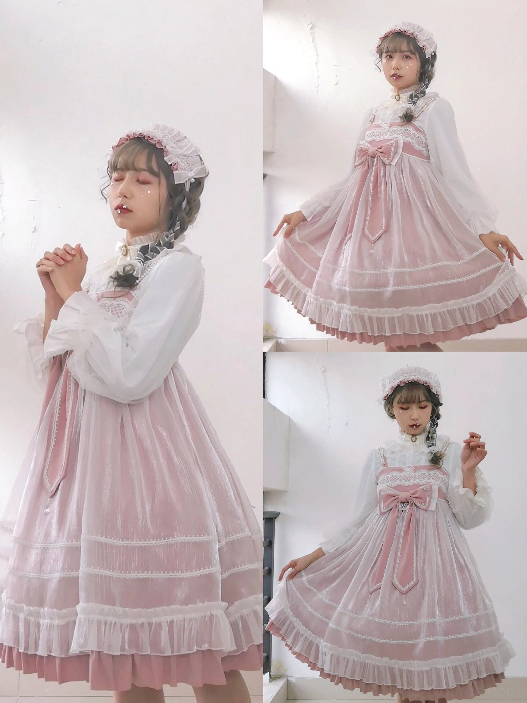 Ivory lolita chiffon inner blouse neutral palette versatile wardrobe foundation piece multiple coordinate options