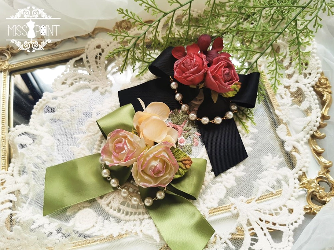 Ivory lolita pearl lace necklace choker with delicate gemstone brooch accent vintage-inspired choker styling option cottagecore aesthetic