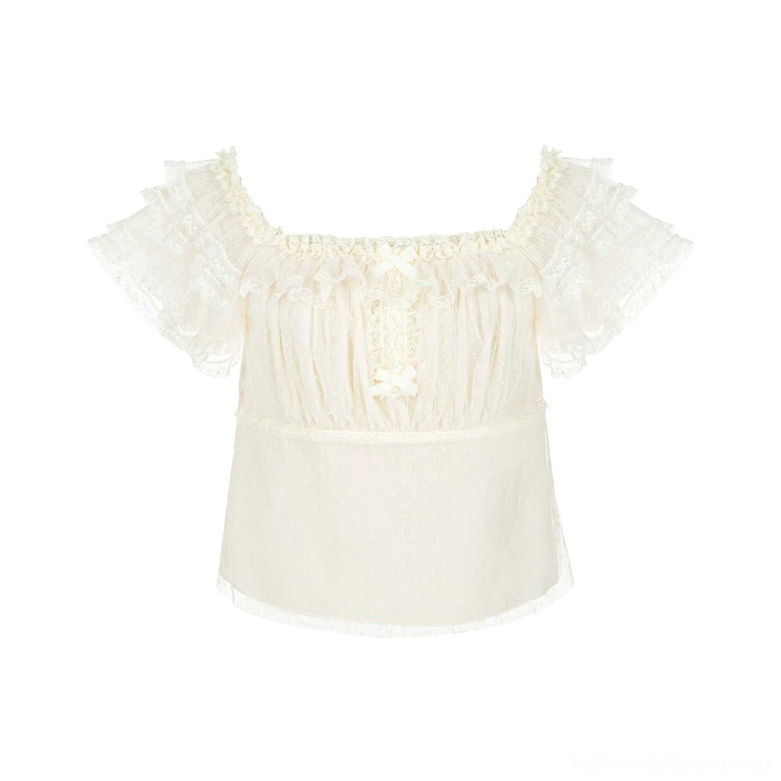 Ivory short sleeve inner top only lolita layering coordinating piece modest coverage