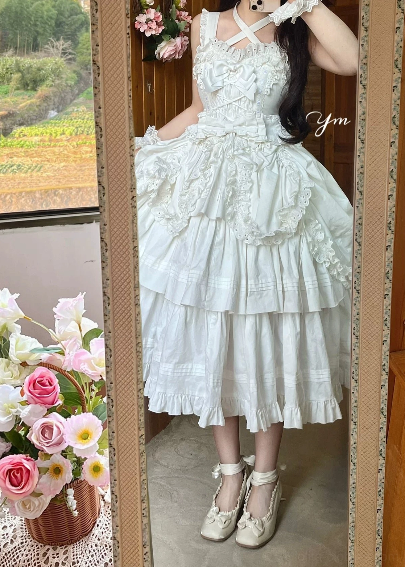 Documentary-style image about Japanese Lolita subculture and Gothic aesthetic with JSK as featured garment