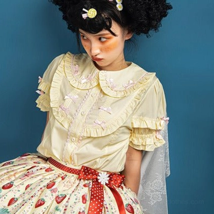 Kawaii lolita blouse care and maintenance guide showing proper washing drying and storage instructions for longevity