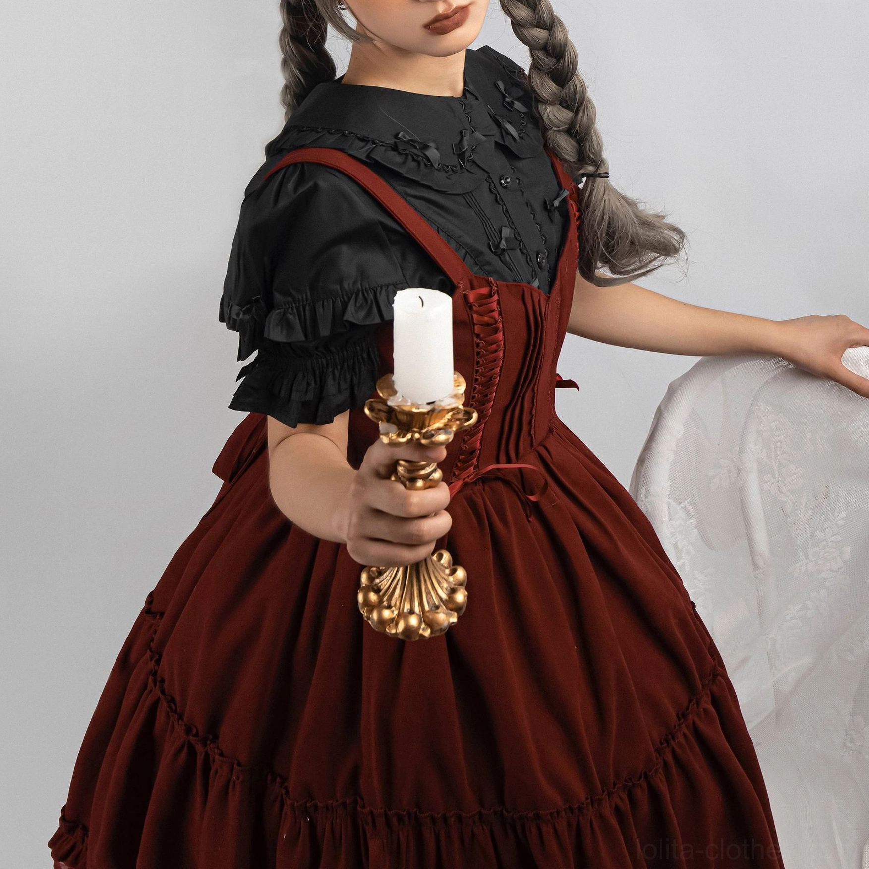 Kawaii lolita blouse styling guide showing sweet doll collar ruffled sleeves and a-line silhouette with accessories coordination inspiration
