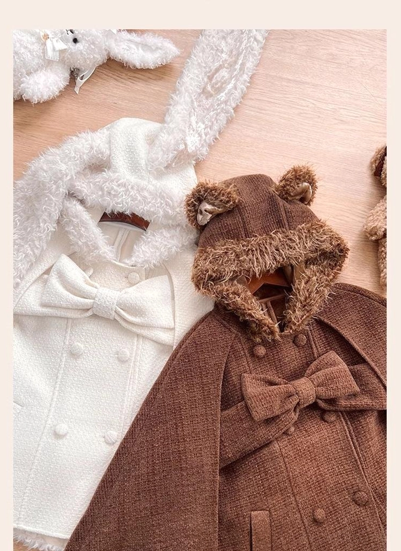 Kawaii character inspired lolita cape design philosophy reference showing anthropomorphic aesthetic woodland theme and sweet lolita subculture fashion elements