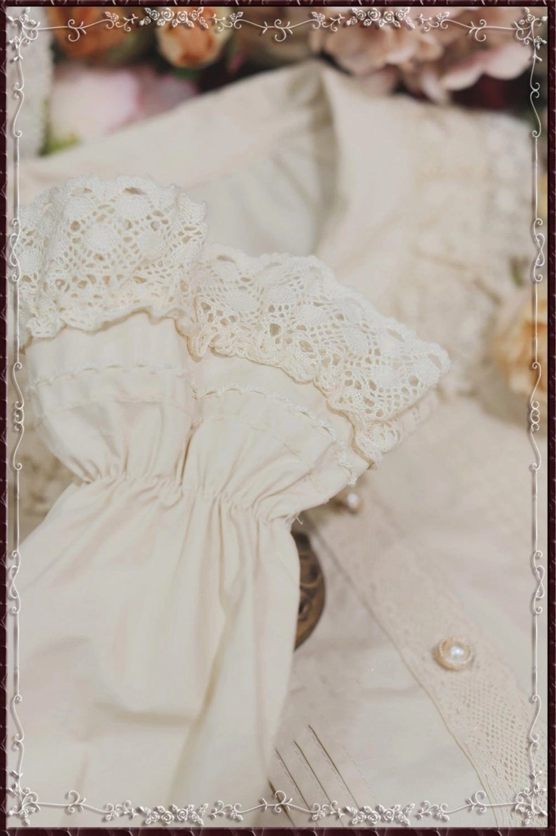 Peter Pan collar lace Lolita blouse winter styling with fleece lining option and coordinating overpiece