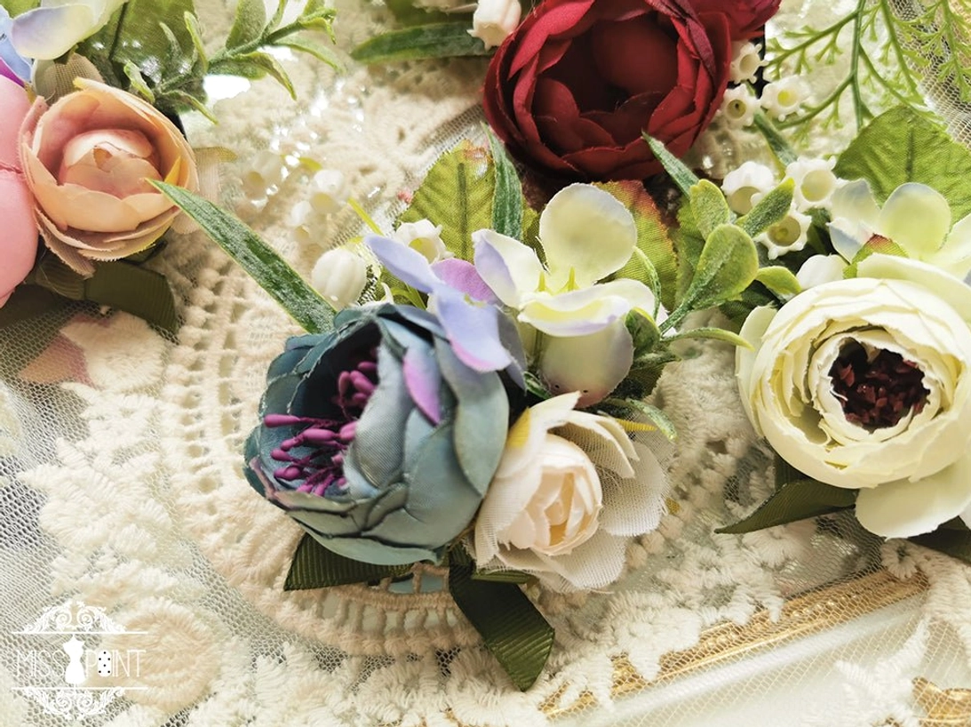 Large lolita dual-use flower accessory multi-color floral arrangement convertible hair and brooch styling maximum design impact