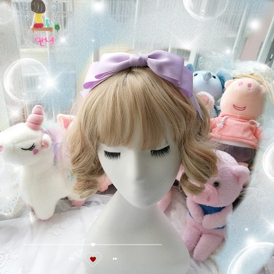 Lavender light purple sweet lolita hair bow clip KC pastel matte satin dreamy soft girly style